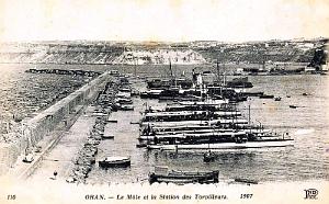 ORAN - MOLE ET STATION DES TORPILLEURS - 1907